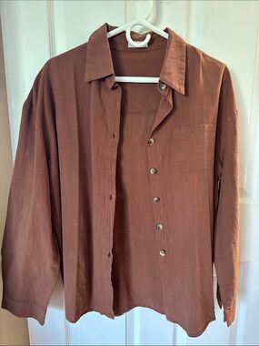 Men's Casual Long-Sleeve Shirt in Brown